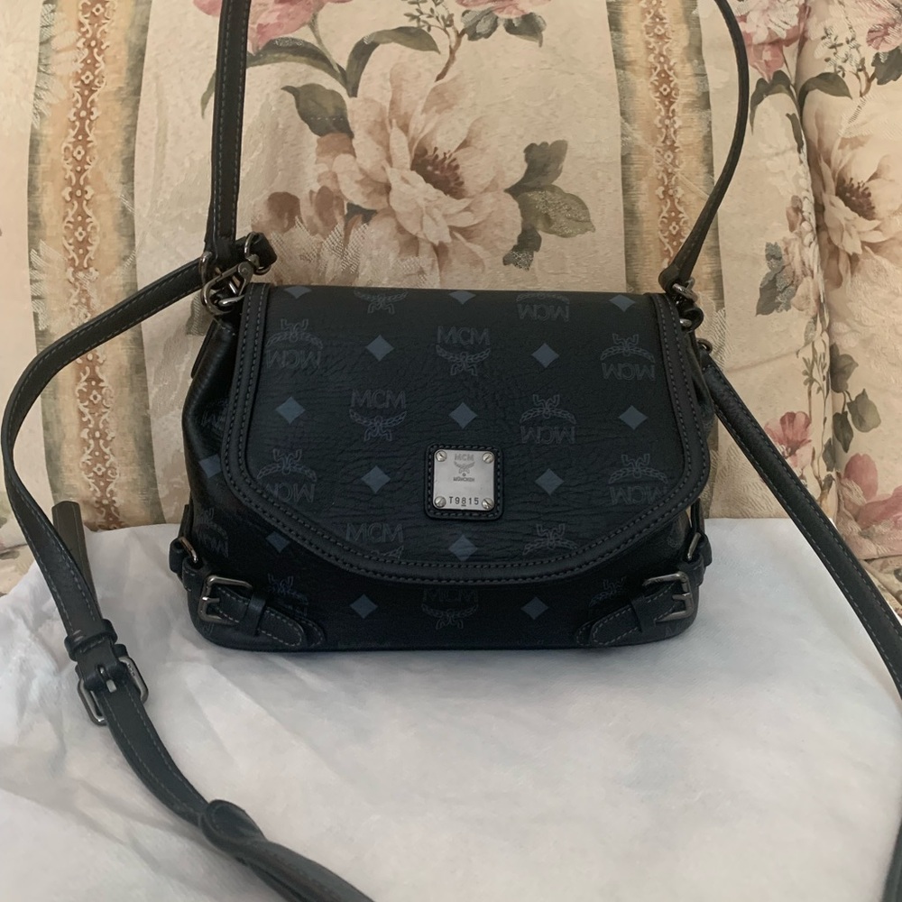 MCM Black Crossbody Bag with Monogram